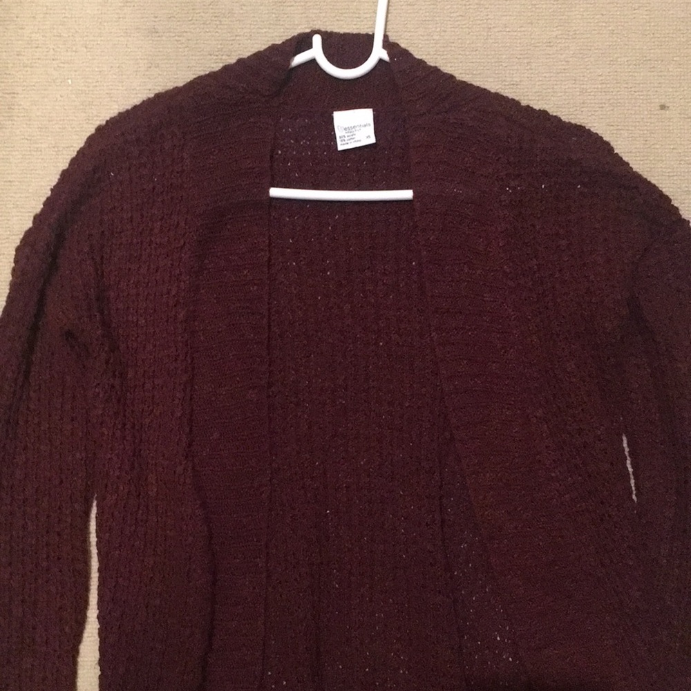 maroon sweater cardigan